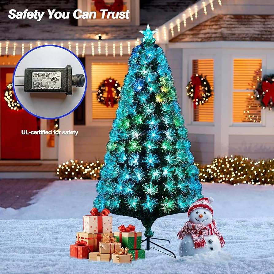Amazon.com: SINTEAN 5ft Fiber Optic Christmas Tree, Pre lit